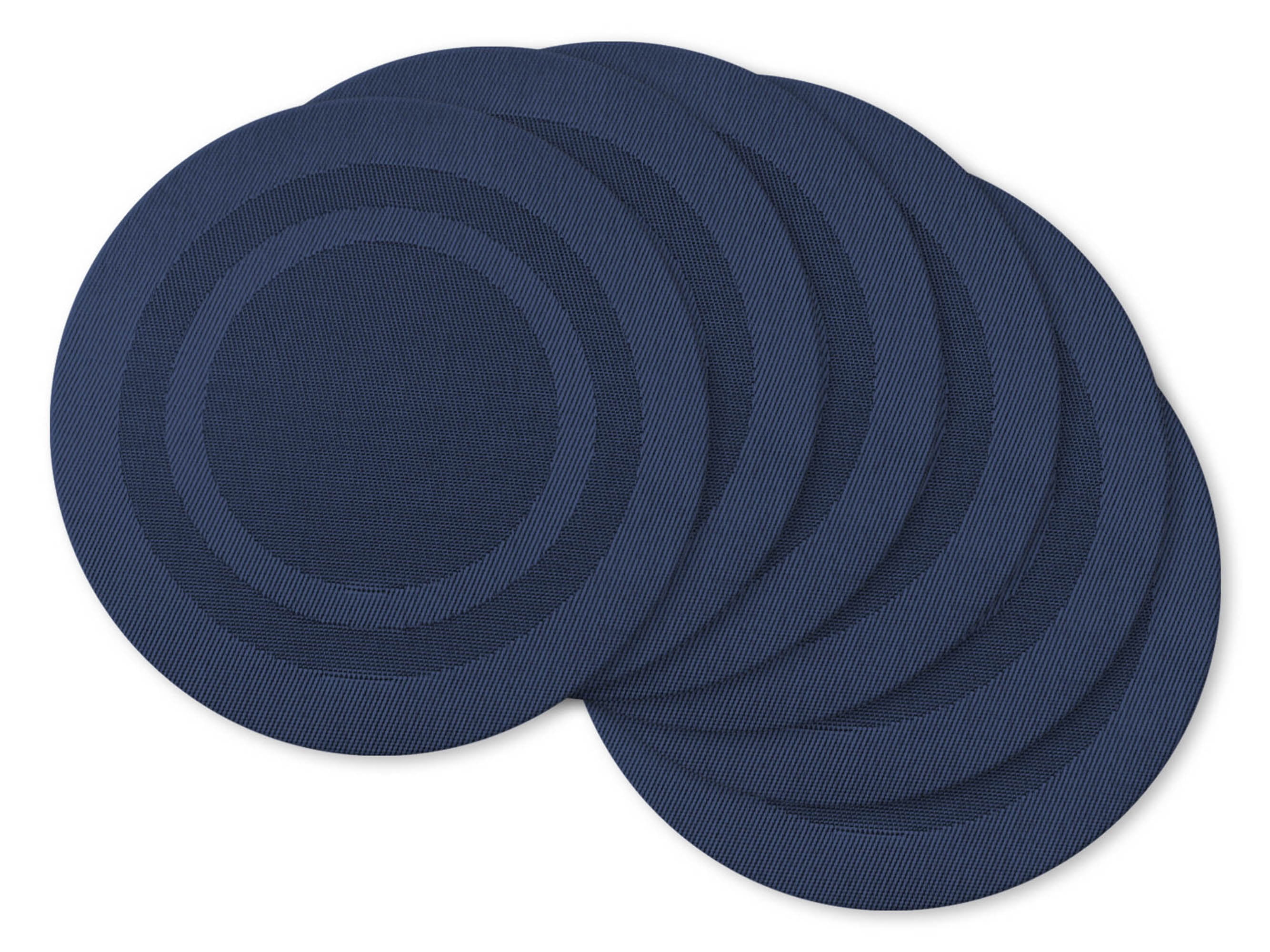 Nautical Blue Round PVC Doubleframe Placemats Set of 6