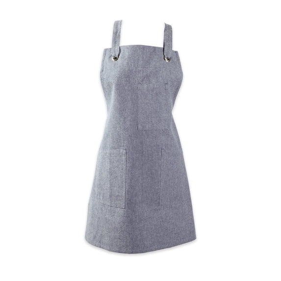 28" x 28" Navy Gray Chambray Pantry Modern Style Apron