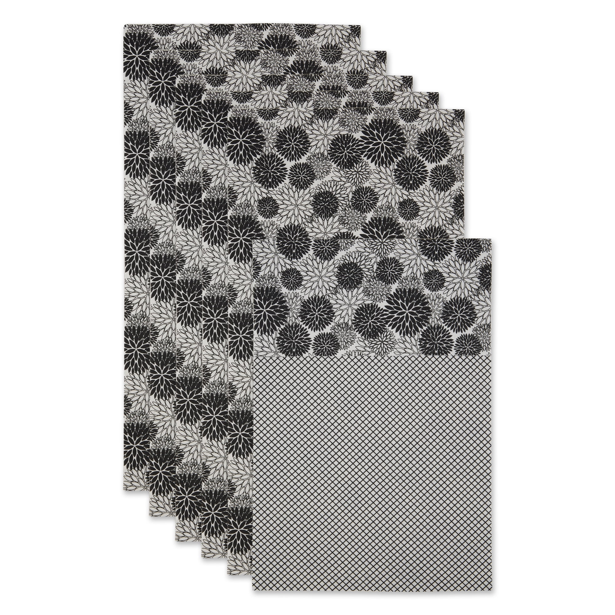 Black Dahlia Non-Adhesive Reversible Fridge Liners, Set of 6