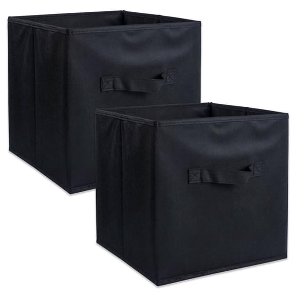 DII Non Woven Fabric Storage Bin Organizer Cube, Small Set, 11x11x11", Black, 2 Piece