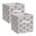 thumbnail image 1 of Contemporary Home Living Set of 2 Gray Nonwoven Polyester Cube Storage Bin with Starburst Design 11", 1 of 2