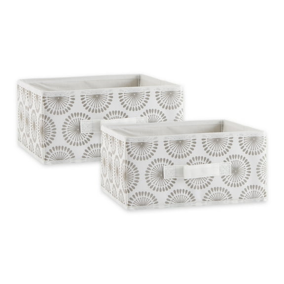 DII Nonwoven Polyester Bin Starburst Gray Square Medium 11x11x5.5 Set/2