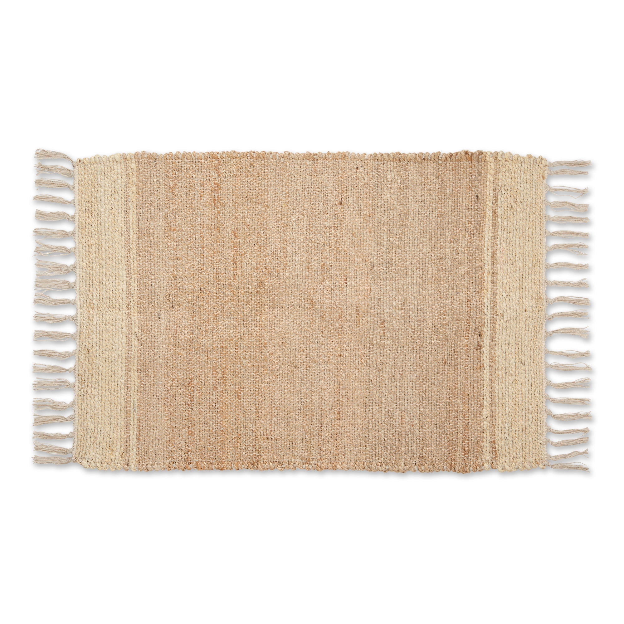 DII Off White With Natural Jute Stripes Hand-Loomed Rug 2x3