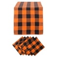 thumbnail image 1 of DII Orange Buffalo Check Table Set, 1 of 8