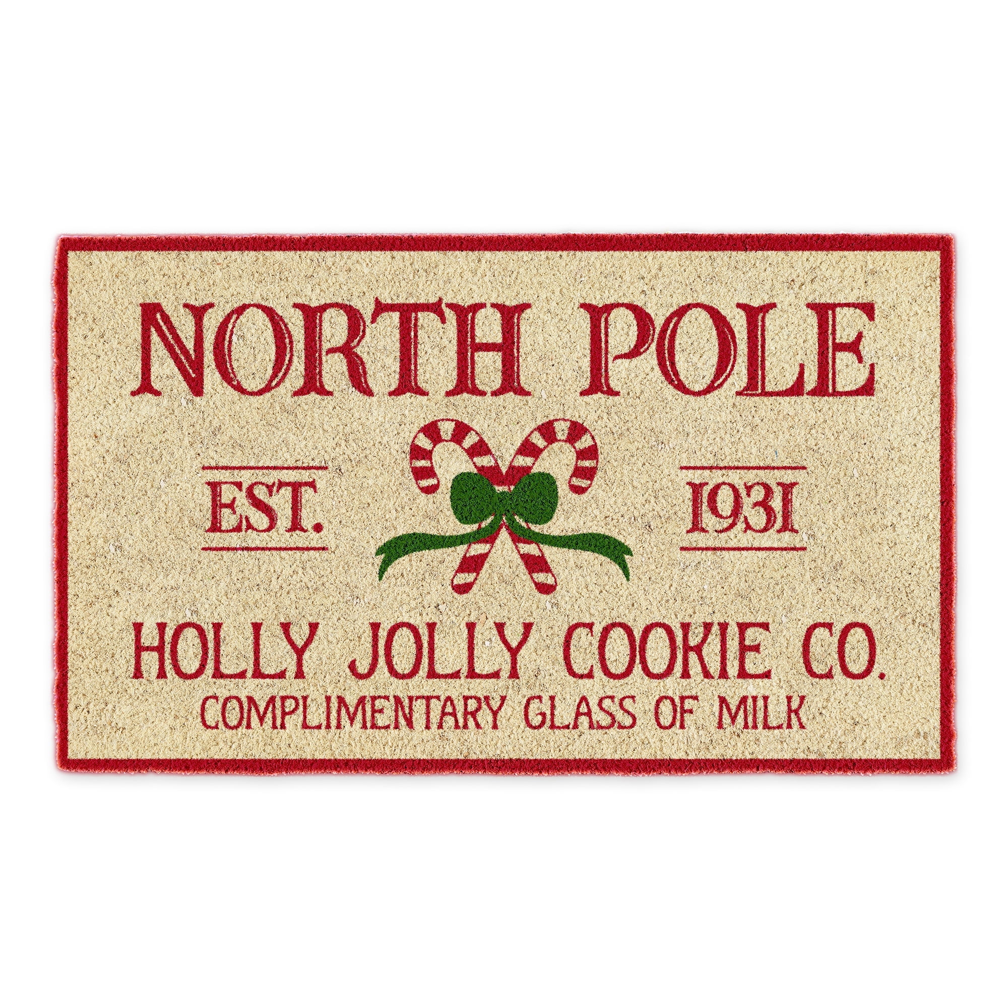Holly Jolly Cookie Coir Christmas Outdoor Doormat