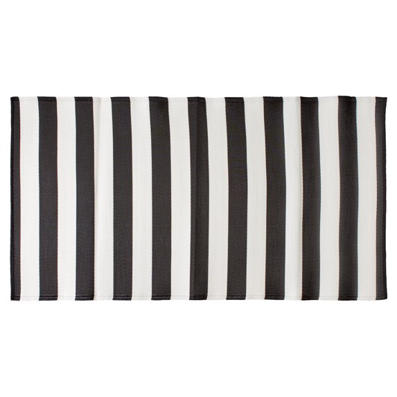 DII Black/White Stripe Outdoor Floor Runner