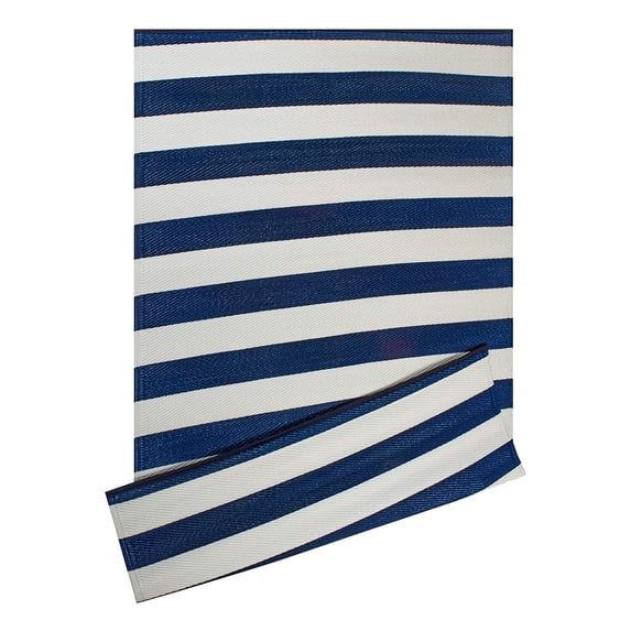 DII Navy/White Stripe Outdoor Rug