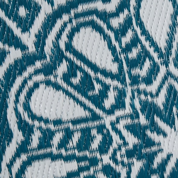 DII Blue Sunflower Outdoor Fabric Rug 5 Ft Round
