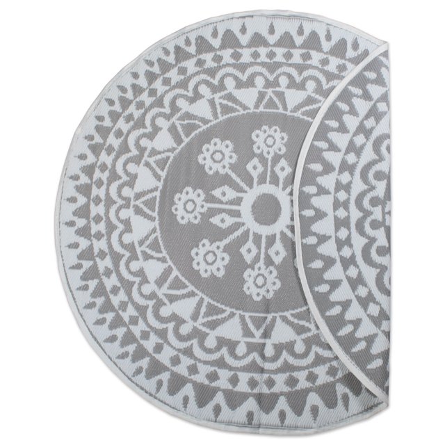 DII Gray Floral Outdoor Rug 5 Ft Round - Walmart.com