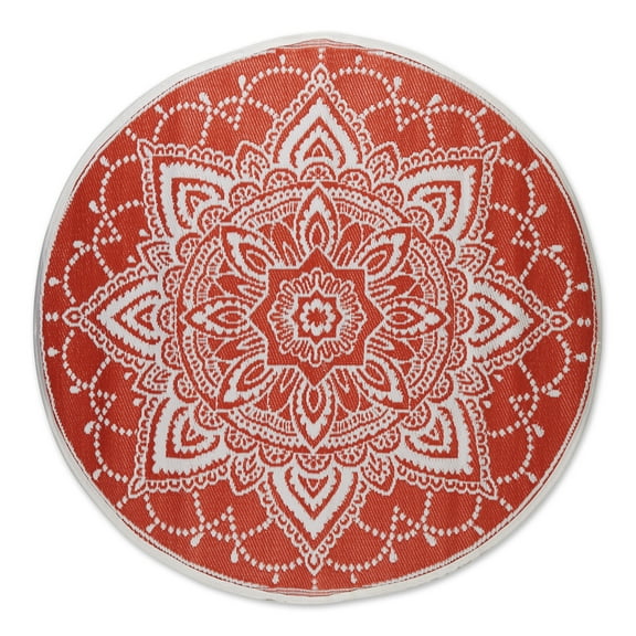 DII Outdoor Rugs Collection Reversible Woven, 5' Round, Spice Boho