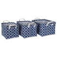 thumbnail image 1 of Home Decorative Pe-Coated Nesting Fabric Bin Set - Nautical Blue, 1 of 5