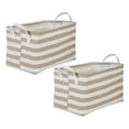 thumbnail image 1 of DII Laundry Storage, PE Coated Bin with Handles, Stone Stripe, Large, 10.5x17.5x10", 1 of 3