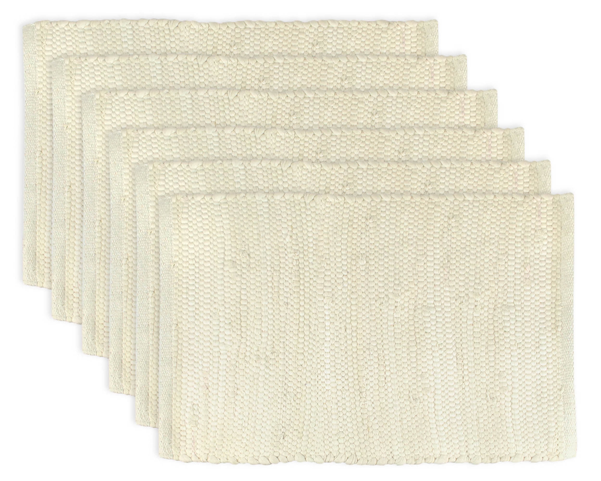 Natural Cotton Chindi Rectangular Placemats Set of 6