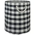 thumbnail image 1 of DII Paper Bin Checkers Black Round Large, 1 of 2