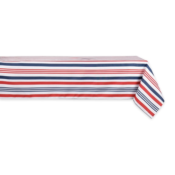 DII Patriotic Stripe Outdoor Tablecloth 60x84