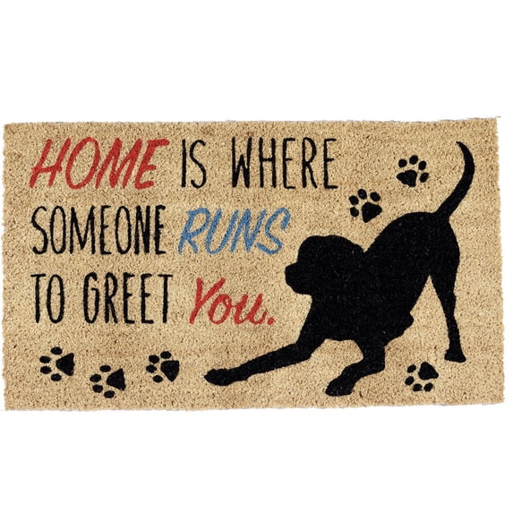DII Pet Print Collection Natural Coir Doormat, 17x29", Home Dog