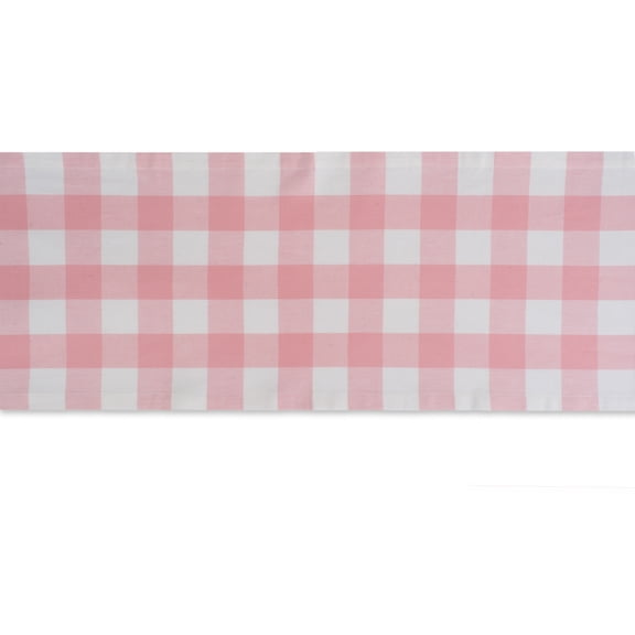 DII Pink Buffalo Check Table Runner, 108 x 14", 100% Cotton