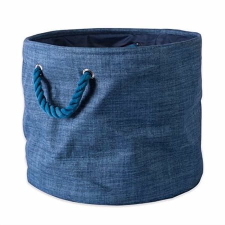 DII Round Modern Polyester Medium Storage Bin in Variegated Blue