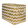 thumbnail image 1 of DII Polyester Container with Handles, Chevron Storage Bin, Large, Gold, 1 of 4