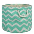 thumbnail image 1 of DII Polyester Container with Handles, Chevron Storage Bin, Large Round, Aqua, 1 of 7