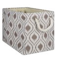 thumbnail image 1 of DII Polyester Container with Handles, Ikat Storage Bin, Large, Stone, 1 of 4
