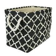 DII Polyester Container with Handles, Lattice Storage Bin, Large, Black
