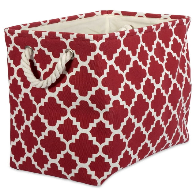 DII Polyester Container with Handles, Lattice Storage Bin, Large, Rust