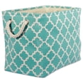 thumbnail image 1 of DII Polyester Bin Lattice Aqua Rectangle Medium 16x10x12, 1 of 4