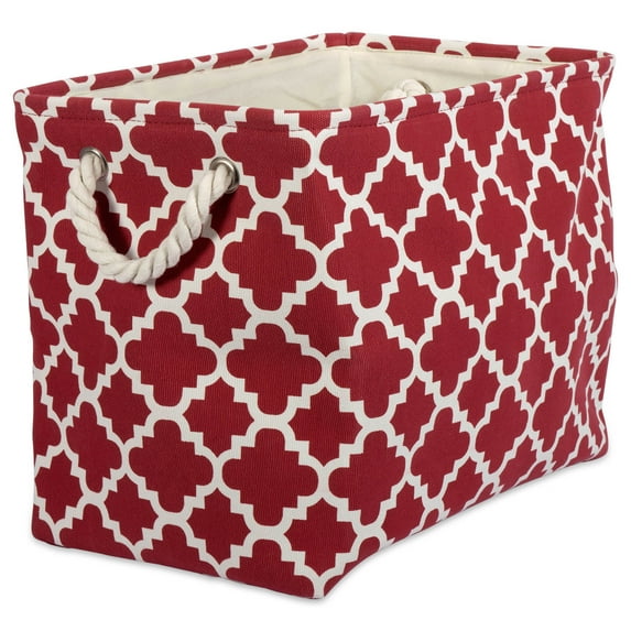 DII Polyester Bin Lattice Rust Rectangle Small