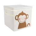 thumbnail image 1 of Design Imports Polyester Kid Fts Cube Monkey Square with Lid, 13"x13"x13", Polyester, Multi, 1 of 6