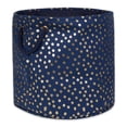 thumbnail image 1 of Polyester Bin Dots Gold-Nautical Blue Round Large 15x16x16, 1 of 3