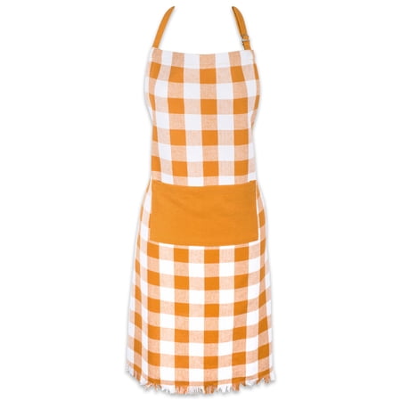 DII Pumpkin Spice Heavyweight Check Fringed Chef Apron