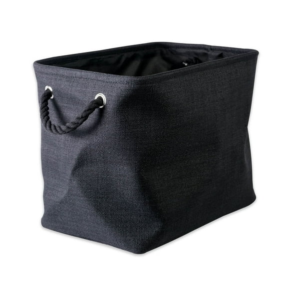 DII Rectangle Modern Polyester Large Storage Bin in Variegated Black