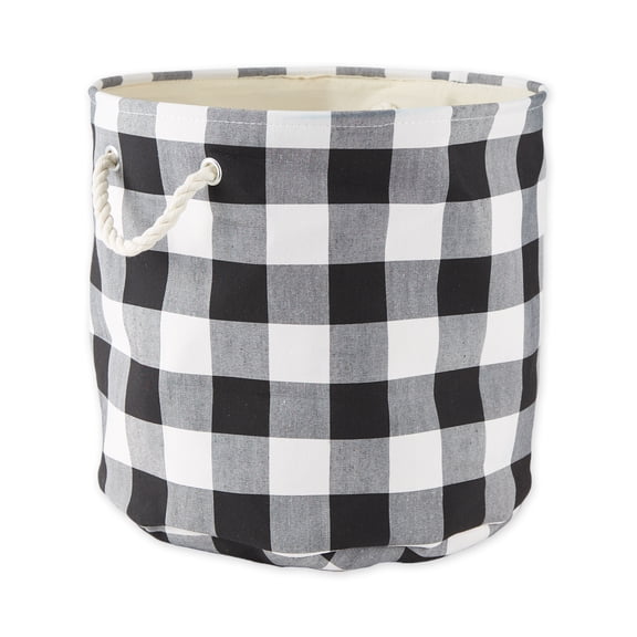 DII Buffalo Check Storage Bin with Handles, Medium Rectangle, 16x10x12", Red & Black