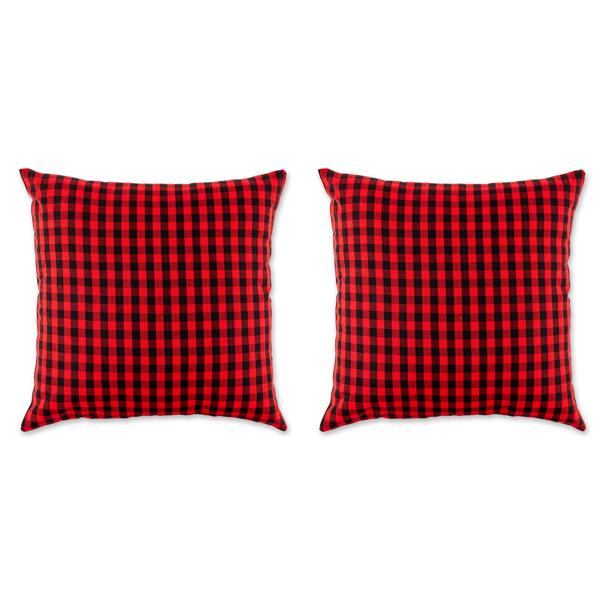 DII Red/Black Gingham Check Pillow 20x20 Set/2, 20x20"