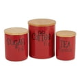 thumbnail image 1 of DII Red Coffee/Sugar/Tea Ceramic Canister (Set of 3), 1 of 3