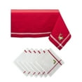 thumbnail image 1 of DII Red Embroidered Corner With Border Tablecloth Set, 1 of 11