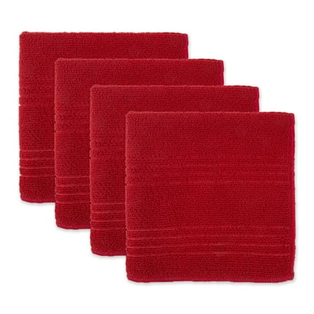 DII Red Microfiber Dishcloth Set of 4
