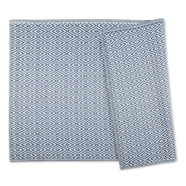 DII Reversible Indoor/Outdoor Diamond Woven Rug, 4x6', French Blue
