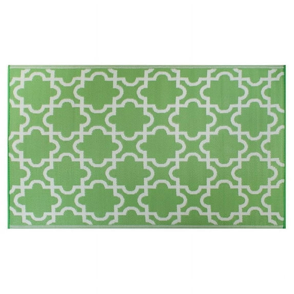 DII Reversible Indoor/Outdoor Lattice Woven Rug, 4x6 Ft, Bright Green