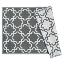 DII Reversible Indoor/Outdoor Lattice Woven Rug, 4x6 Ft, Gray