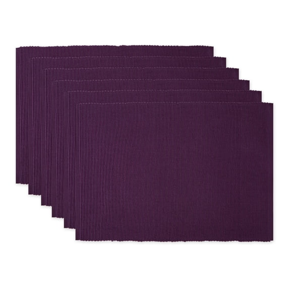 DII Ribbed Solid Placemat Set/6
