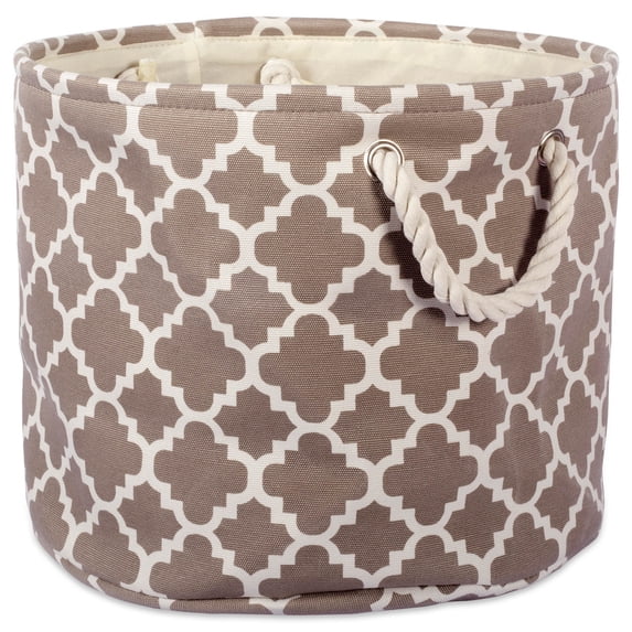 DII Round Lattice Decorative Bin, Medium, 100% Polyester, Multiple Colors/Sizes