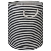 DII Round Modern Style Paper Pinstripe Large Storage Bin in Black