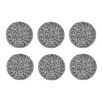 DII Round Modern Style Woven Paper Placemat in Black (Set of 6)