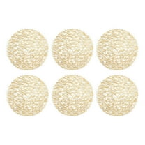 DII Round Modern Style Woven Paper Placemat in Gold Finish (Set of 6)