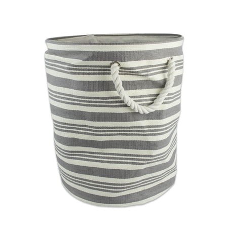 DII Round Urban Stripe Decorative Bin, Large, Woven Paper, Multiple Sizes
