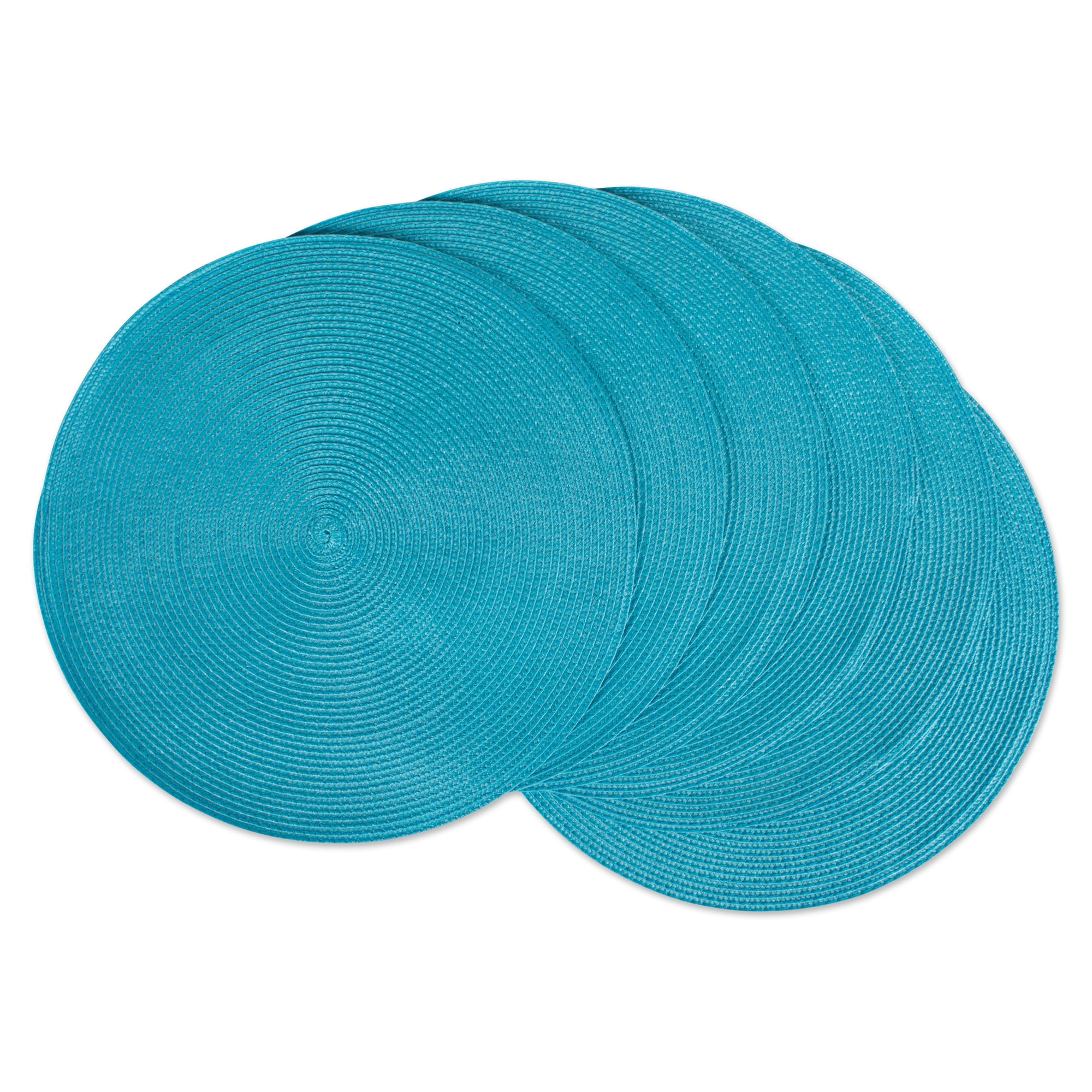 Aqua Round Polypropylene Woven Placemat (Set of 6)