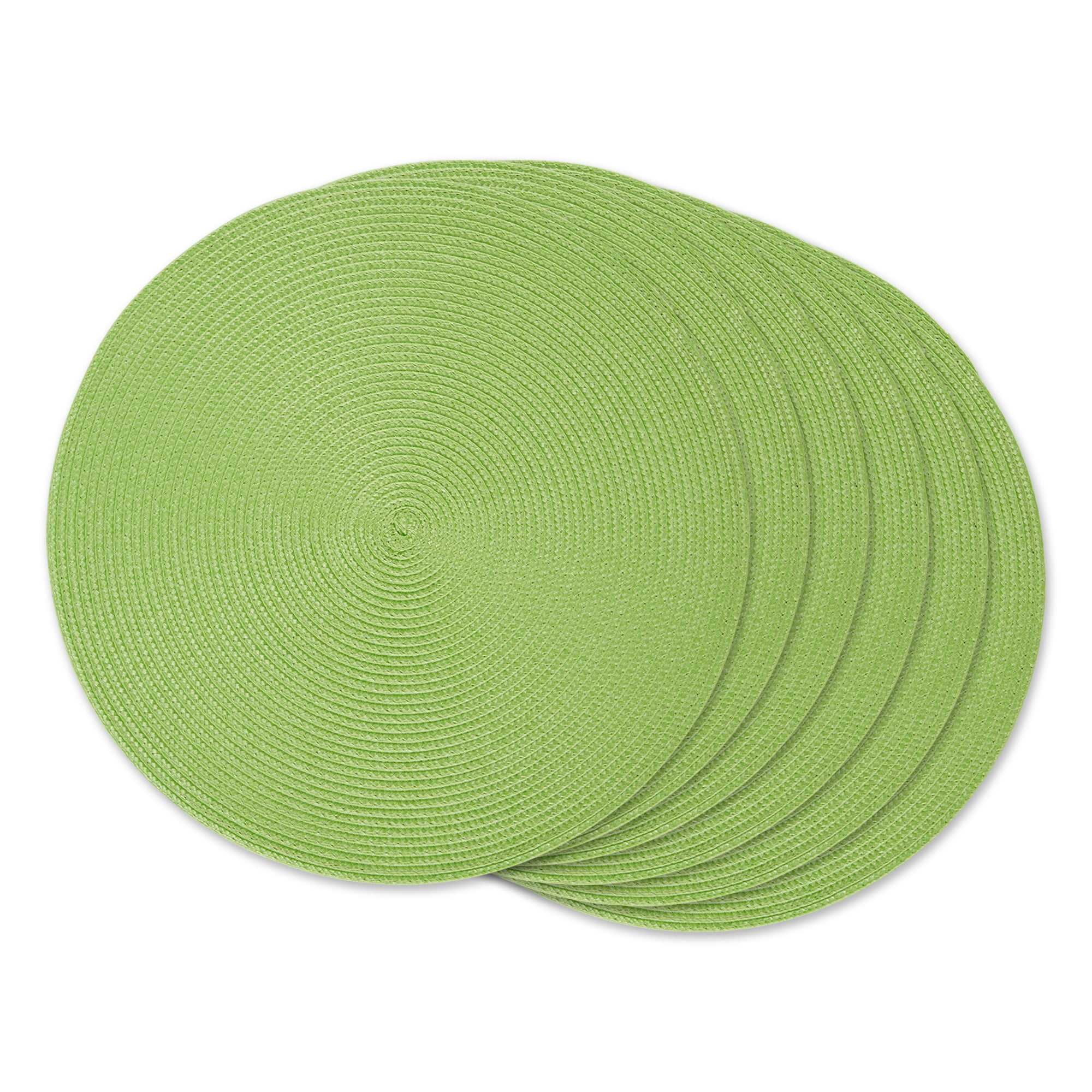 DII Round Woven Kitchen Placemat Set, Set of 6, 15" Diameter, 100
