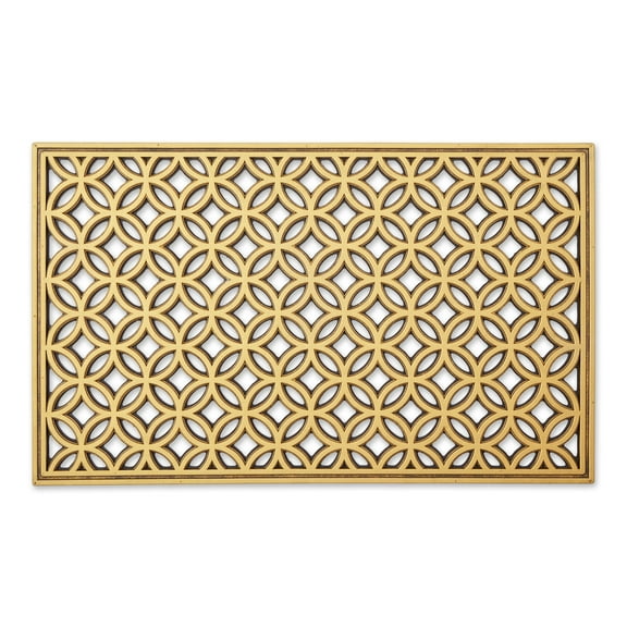 DII Rubber Doormats Collection All Weather, 18x30", Gold Double Ring